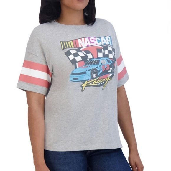 NASCAR Racing Licensed Varsity Graphic Tee Grey M - Picture 2 of 10